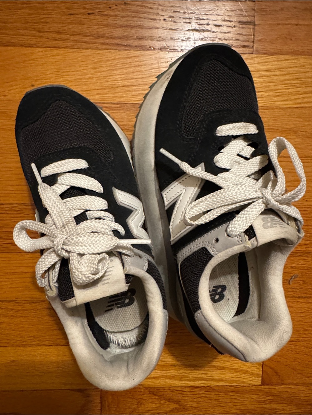 New Balance Black and White 574 Sneakers